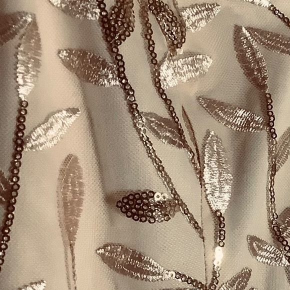 Peach gown w Beaded Empire Bodice and Tulle Skirt S/M - Picture 5 of 6